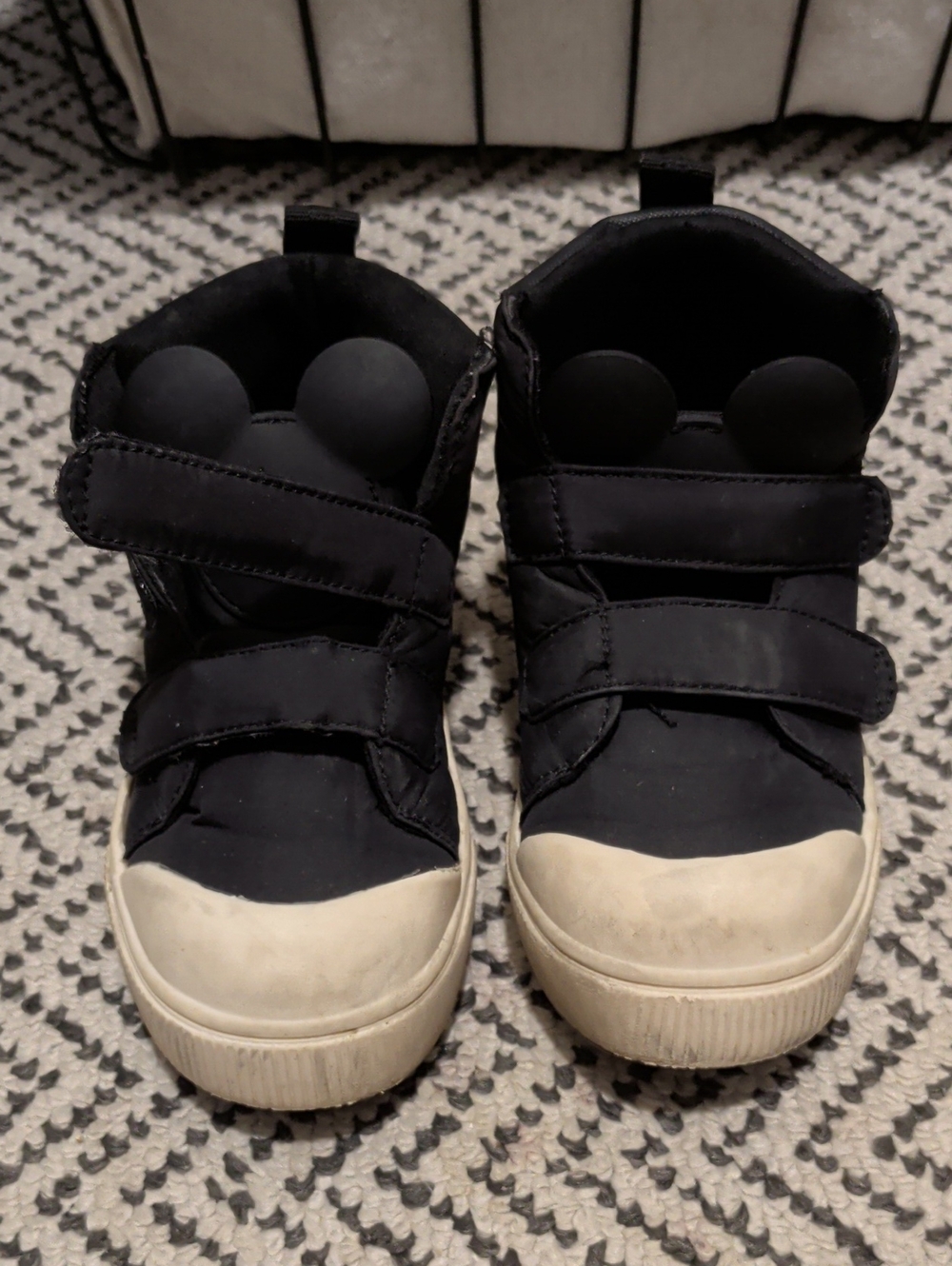 Zara Black High-Top Kids Sneakers with Cream Toe
